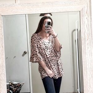 Bibi Pink and Black Spotted Blouse size medium